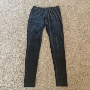 Xhilaration Women’s Black Velvet Ankle Length Mid Rise Leggings Size Small